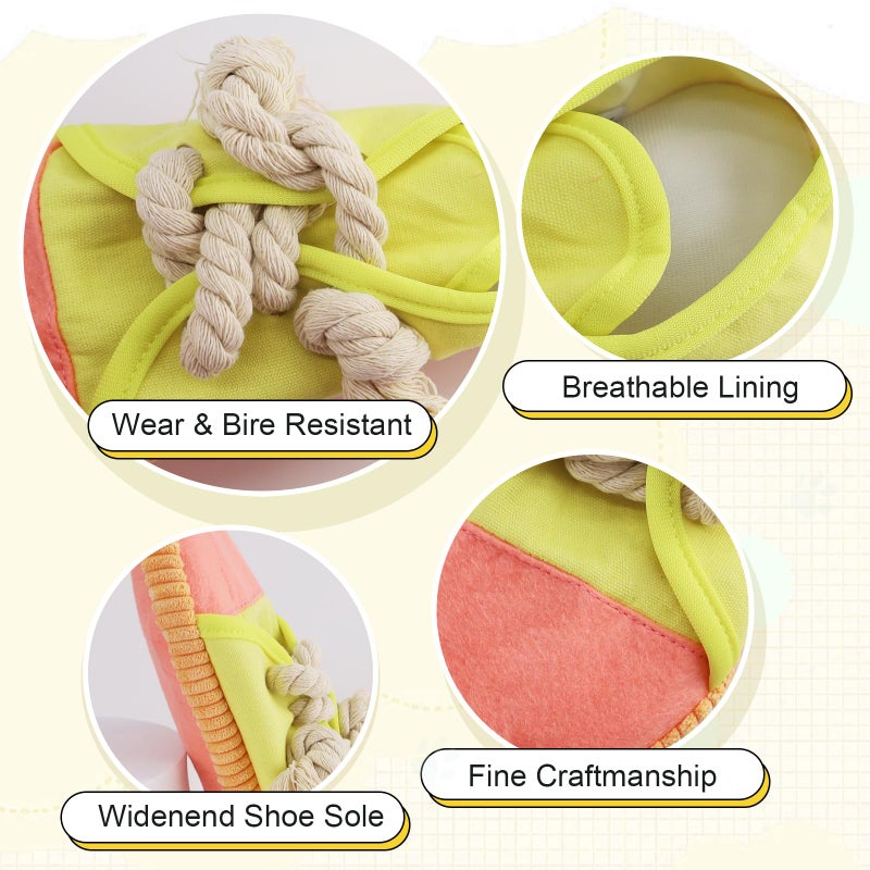 vocheer Dog Chew Toy, Dog Toys to Keep Them Busy Durable Teething Shoe Interactive Squeaky Puppy Toy,Small,Medium Breze, Machine Washable(Yellow) - Image 2